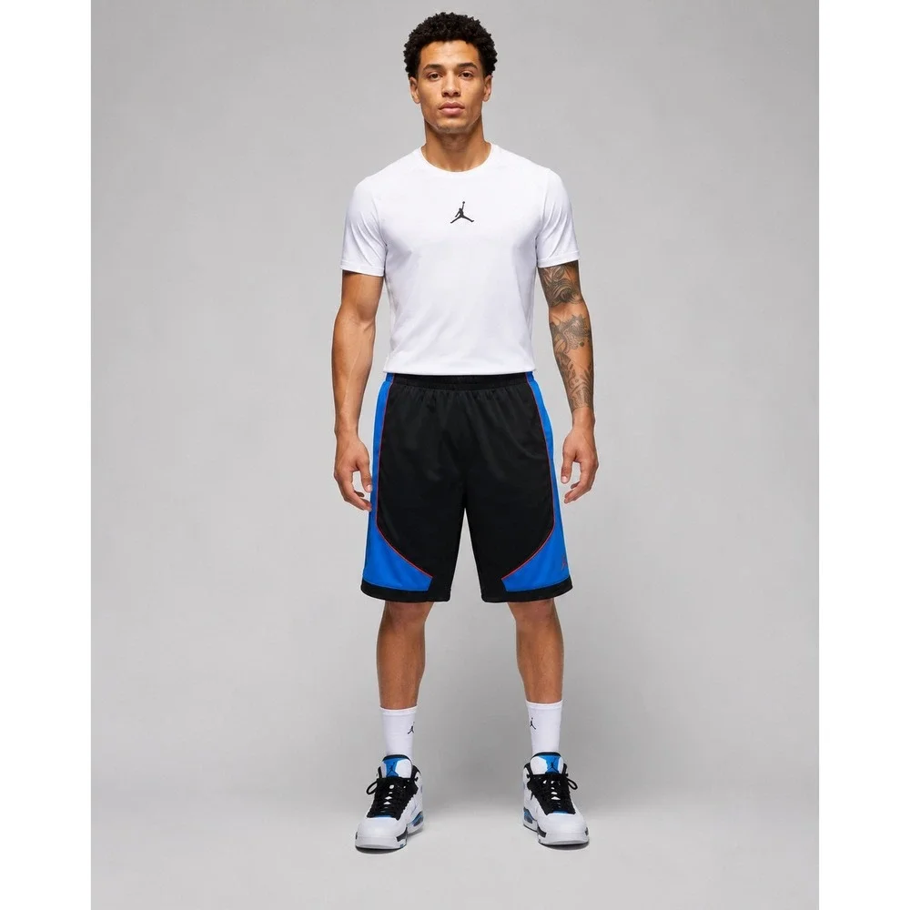 Air Jordan Basketball Shorts Men's Large Blue Black Orange Mesh Athletic  13